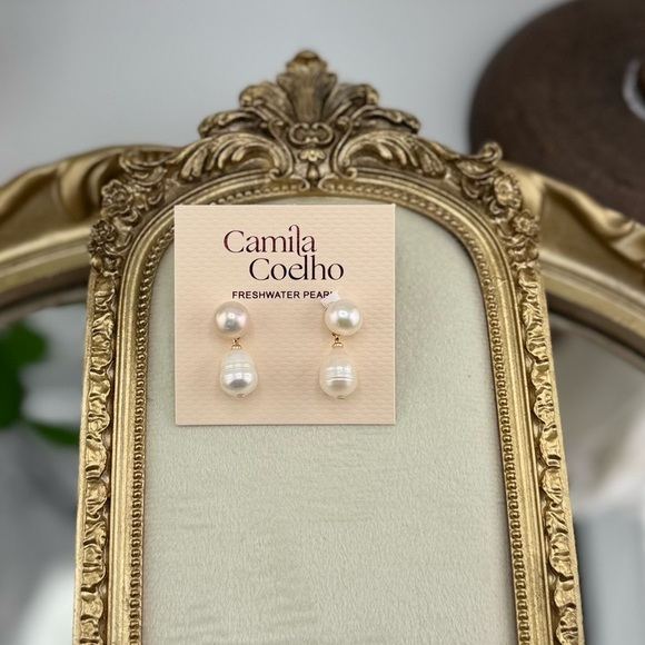 Camila Coelho Freshwater Pearl Drop Earrings - Picture 1 of 6